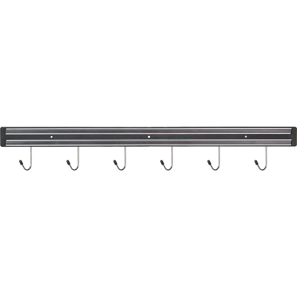 Stalgast Magnet-Messerhalter (mit 6 Haken), Polypropylen, Schwarz, Länge: 600mm