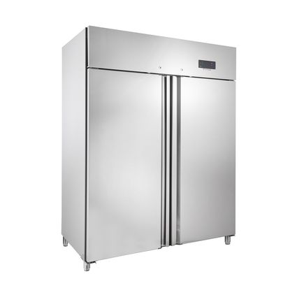 Edelstahl-Kühlschrank 1350L, GN 2/1, R290, 1480x830x1960mm, Umluftkühlung