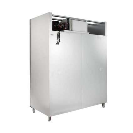 Edelstahl-Kühlschrank 1350L, GN 2/1, R290, 1480x830x1960mm, Umluftkühlung