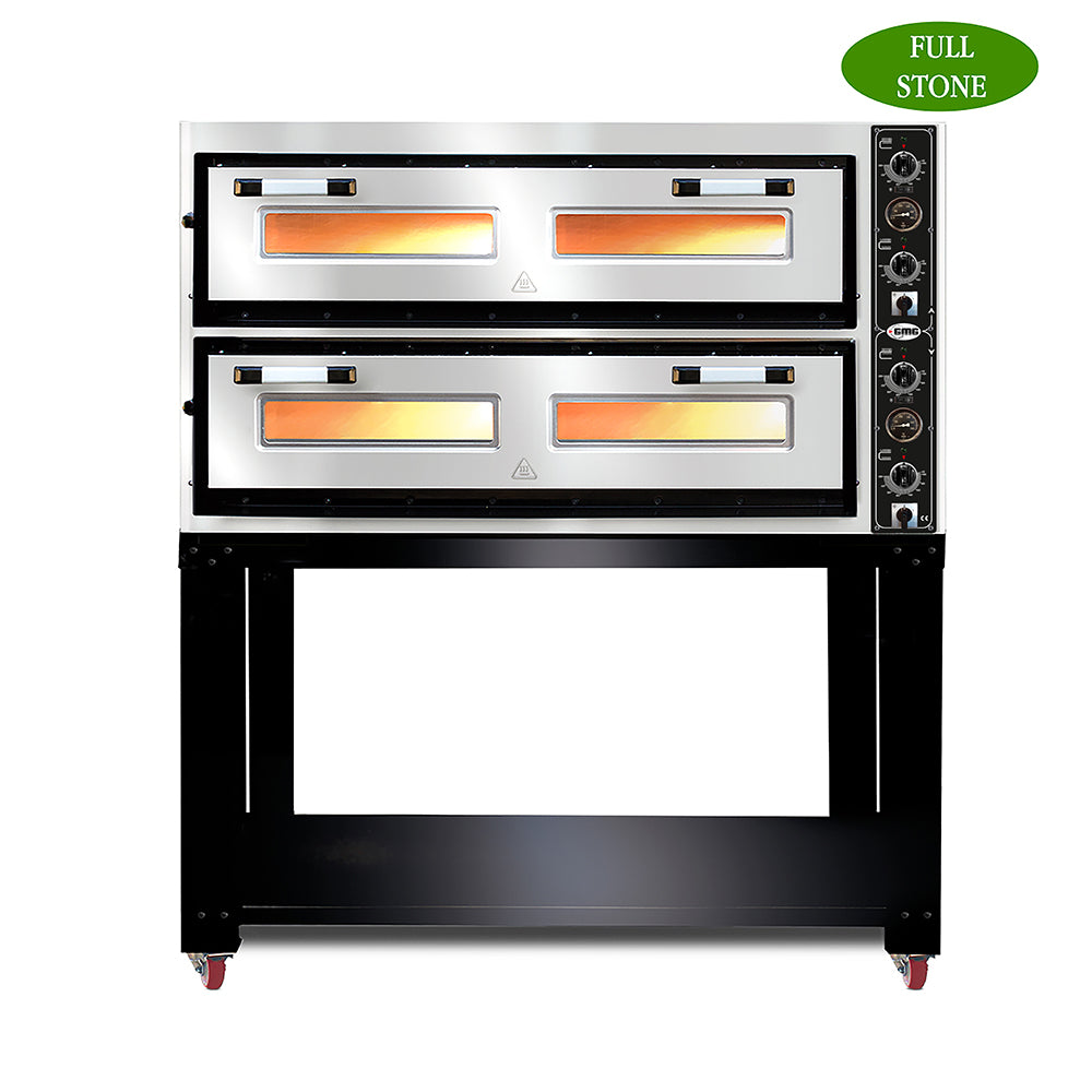 GMG Pizzaofen, 2 Backkammern für je 6 Pizzen à Ø33 cm, Innenraum komplett aus Schamott, 16 kW (PF10570L)