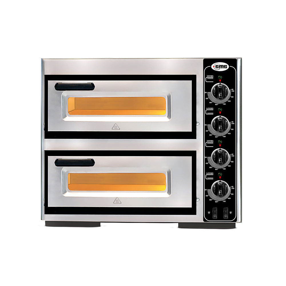 GMG Pizzaofen, 2 Backkammern für je 1 Pizza à Ø39cm, Boden aus Schamott, 7kW (PF4040DE4)