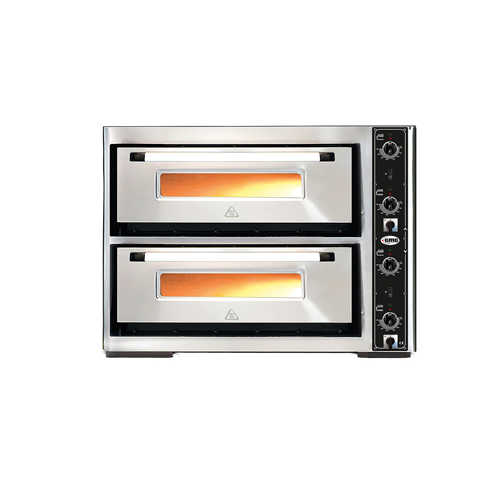 GMG Pizzaofen, 2 Backkammern für je 4 Pizzen à Ø30cm, Boden aus Schamott, 10kW (PF6262DE)