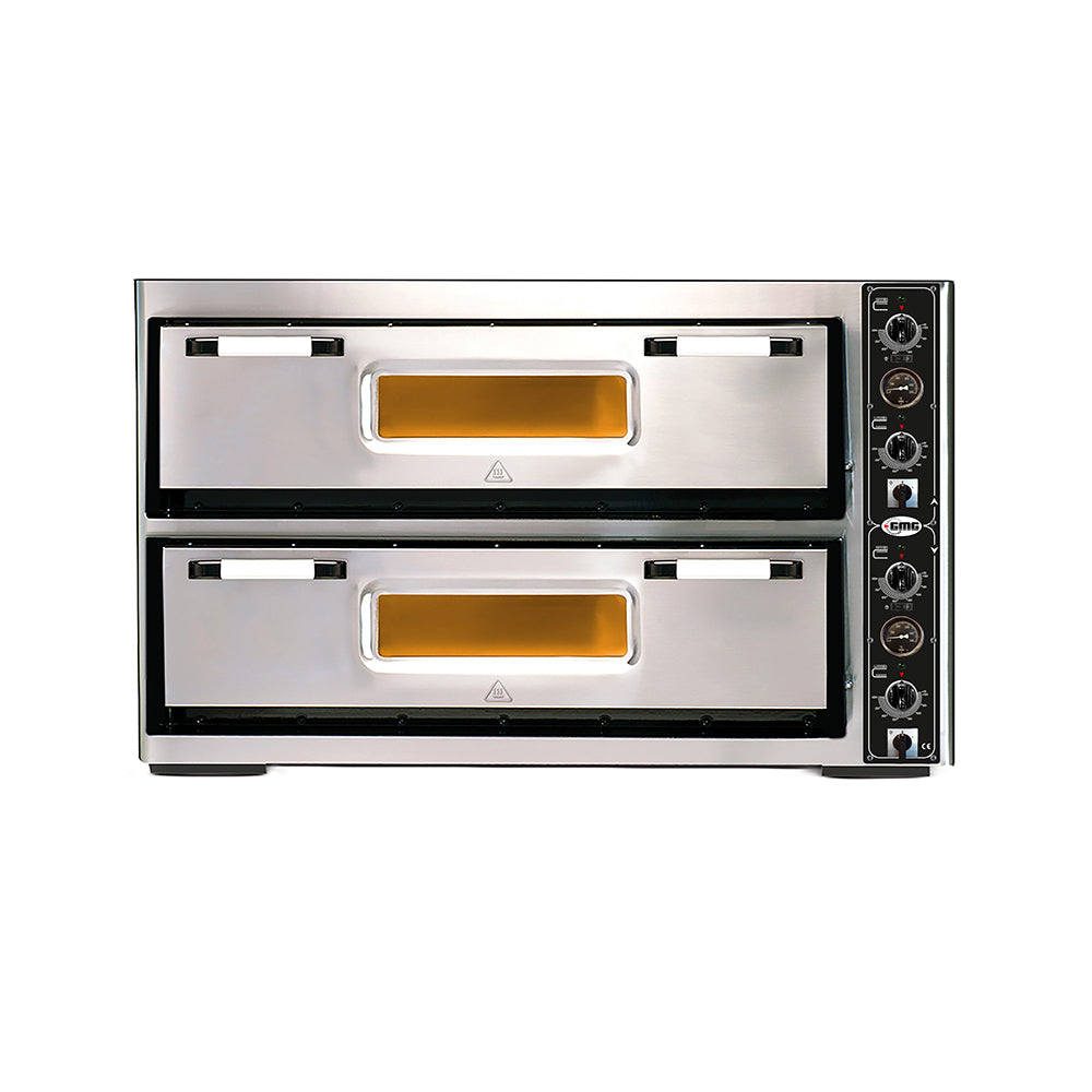 GMG Pizzaofen PF 9262 DE-T mit 2 Backkammern und Boden aus Schamott - je 6 Pizzen à Ø30 cm, 12 kW