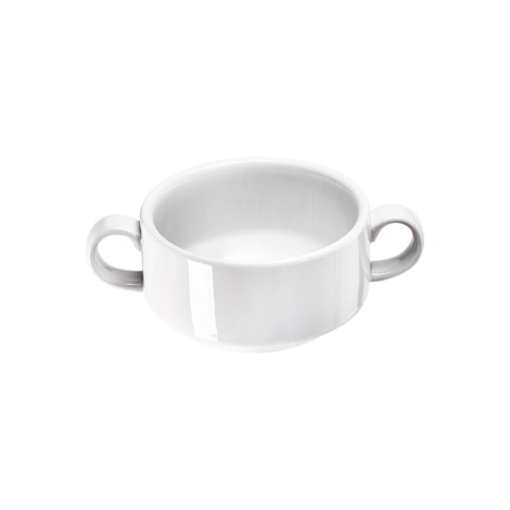 Stalgast Suppen-Obertasse, groß, reinweißes Hotelporzellan, Serie Isabell, 380 ml