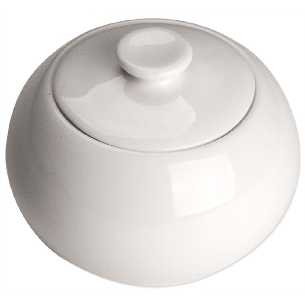 Stalgast Zuckerdose, reinweißes Hotelporzellan, Serie Isabell, Ø 96 mm