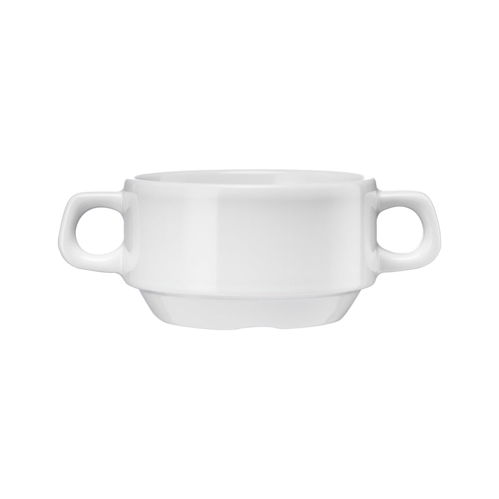 Stalgast 6x Suppentasse mit Henkeln, Porzellan, Weiß, Serie: Kaszub/Hel, Inhalt: 320ml
