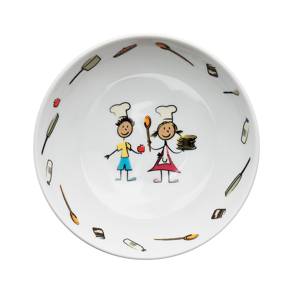 6x Kinderteller (Tief), Porzellan, Serie: Kindergeschirr III, Durchmesser: 180mm