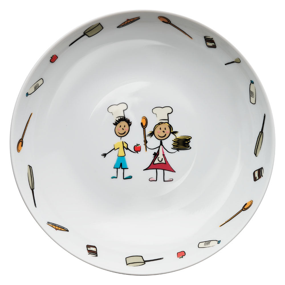 6x Kinderteller (Tief), Porzellan, Serie: Kindergeschirr III, Durchmesser: 220mm