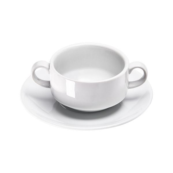 Stalgast 6x Suppentasse, Porzellan, Weiß, Serie: Isabell, Weiß, Inhalt: 380ml, Durchmesser: 11cm, Höhe: 7,5cm
