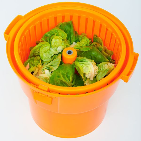 Stalgast Salatschleuder, Polypropylen, Orange, Inhalt: 19L, Durchmesser: 420mm, Höhe: 580mm