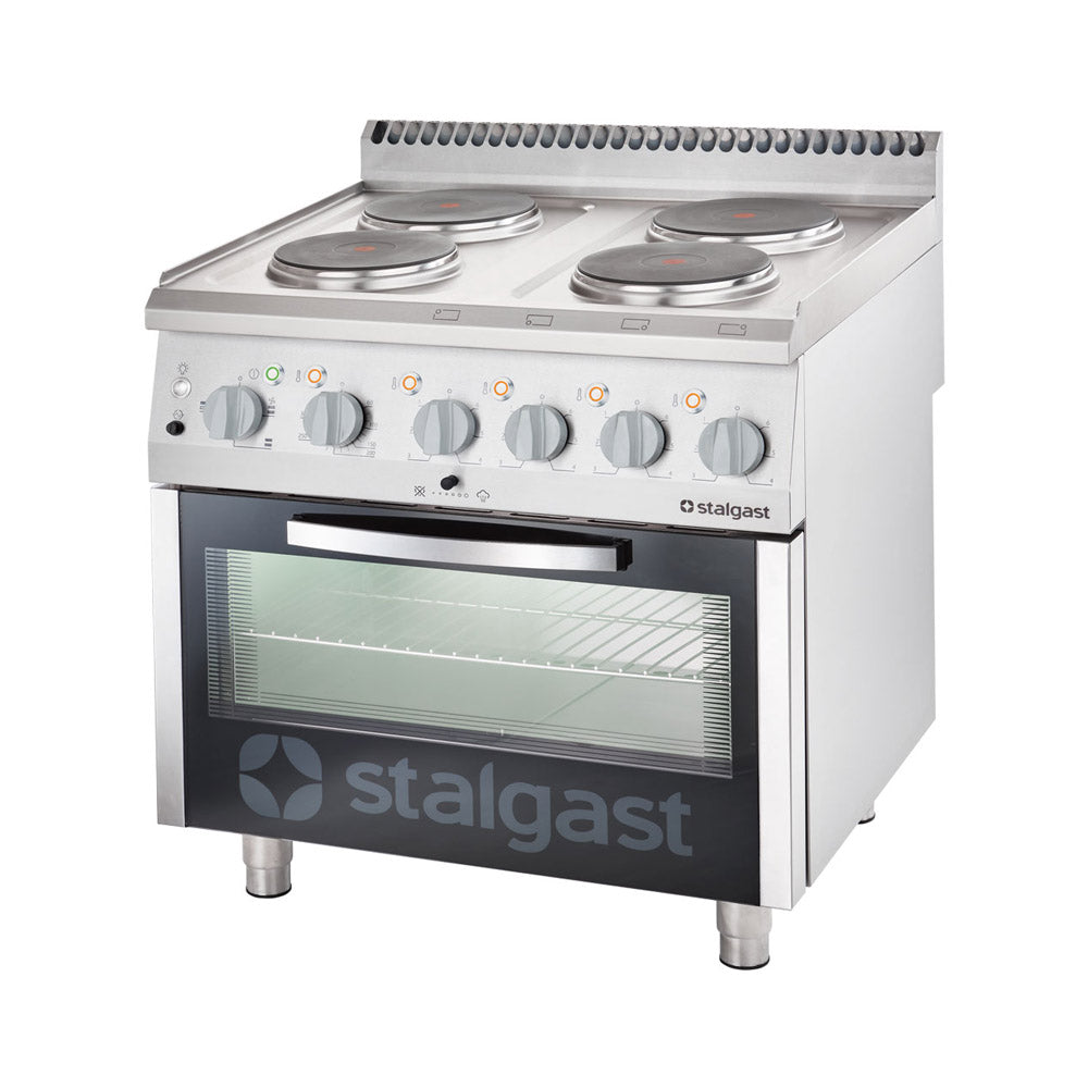 Stalgast Elektro-Herd mit 4 Kochplatten und Umluft-Backofen GN 1/1, Serie 700 ND
