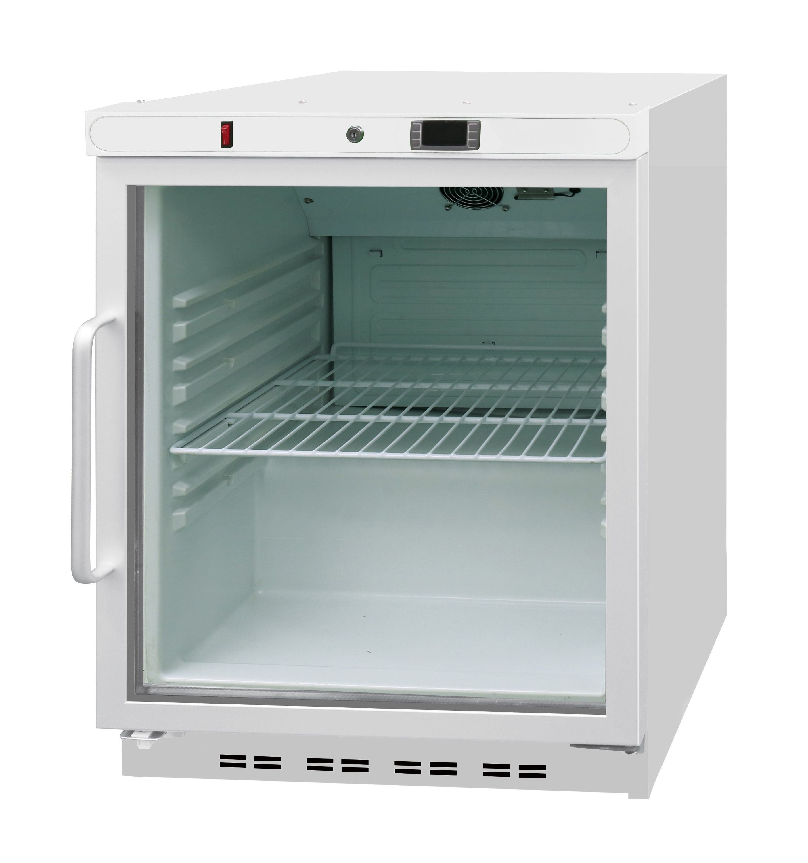 Skyrainbow Lagerkühlschrank (mit Glastür), Weiß, Inhalt: 140L, 600x615x920mm