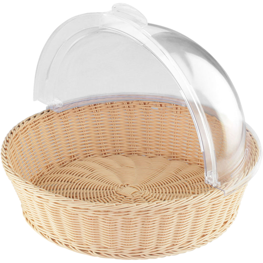 Stalgast Brotkorb mit Roll-Top Deckel, Plastik und Polycarbonat, Durchmesser: 395mm, Höhe: 105mm