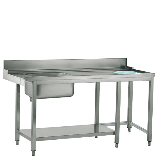 Mastro rechter Zulauftisch mit Becken links und Abfallloch, B=1200 mm