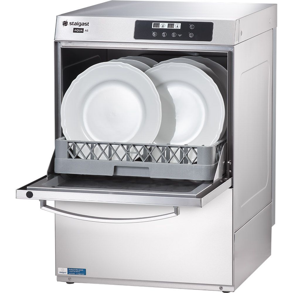 Stalgast Geschirrspülmaschine Aqua A5, Klarspülmitteldosier-, Reinigerdosier- und Ablaufpumpe, 400V, 6,5kW, 565x680x835mm