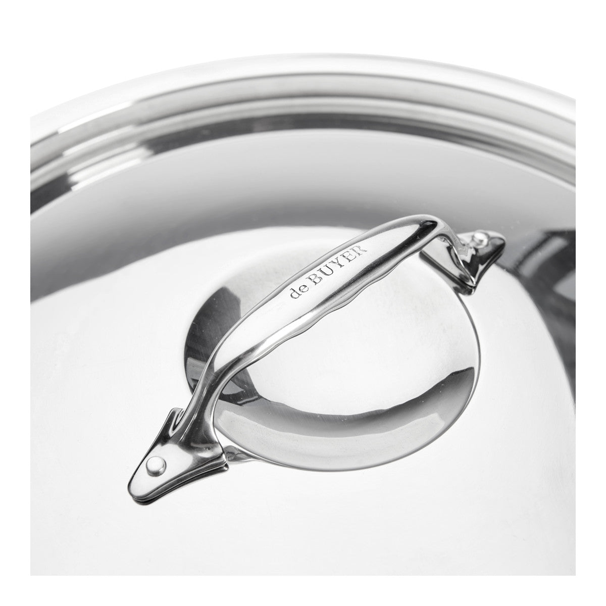 de Buyer Deckel (gewölbt, mit Gussgriff), Edelstahl und Gusseisen, Silber, Serie: AFFINITY, Durchmesser: 14cm