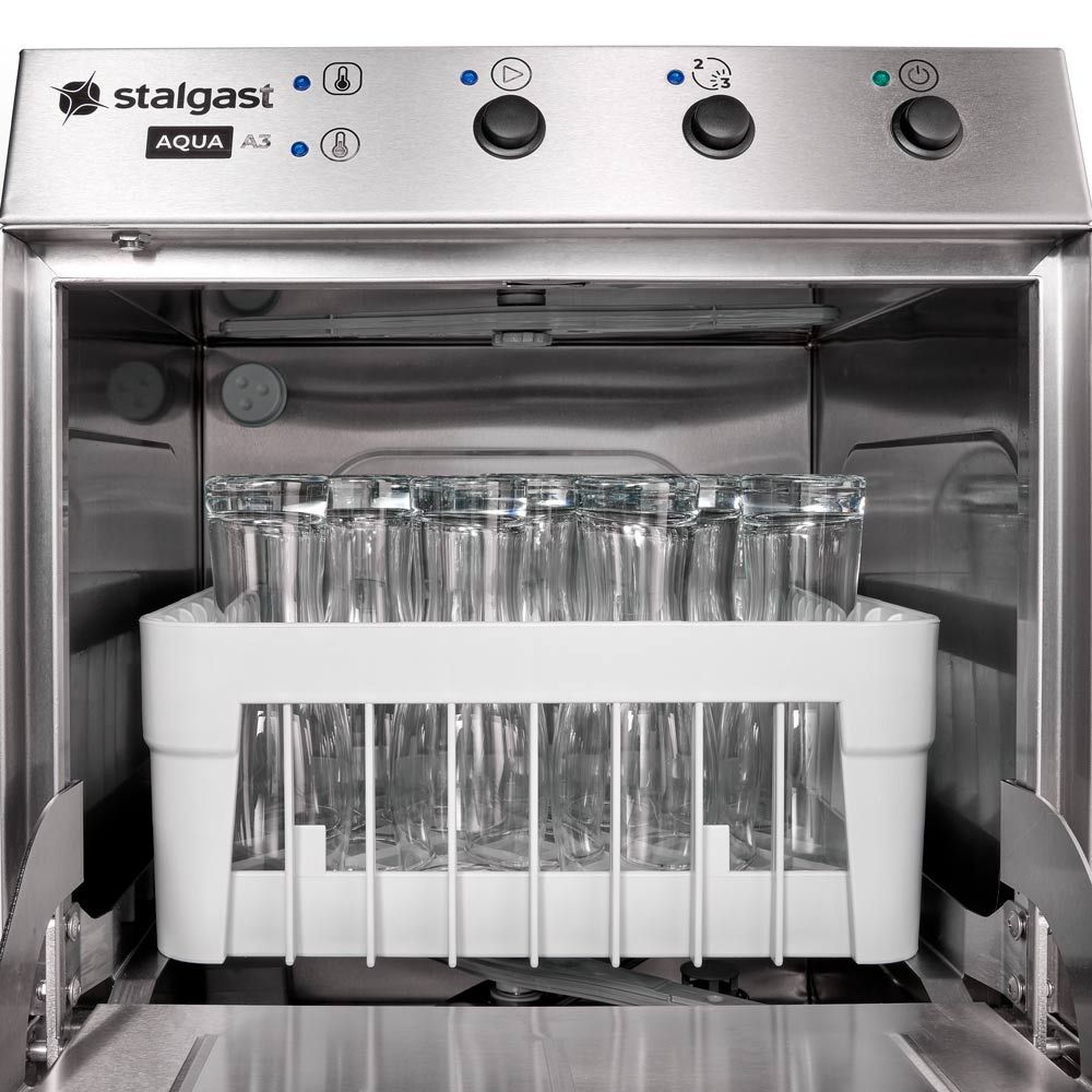 Stalgast Gläserspülmaschine " AQUA  A3 Universal" (mit Klarspülmitteldosierpumpe), Edelstahl, Silber, 2,77kW,  230V, 465x565x720mm