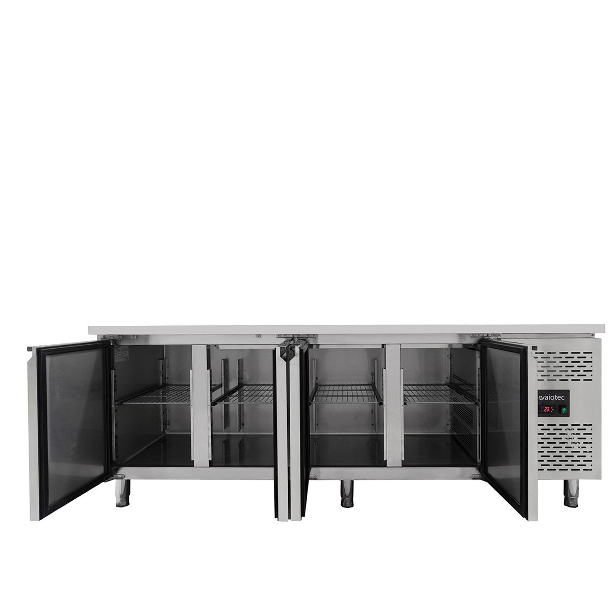 Vaiotec EASYLINE Kühltisch "700" (4-türig, Monoblock), Edelstahl, Silber, 0,43kW, 230V, 553L, 2230x700x850mm