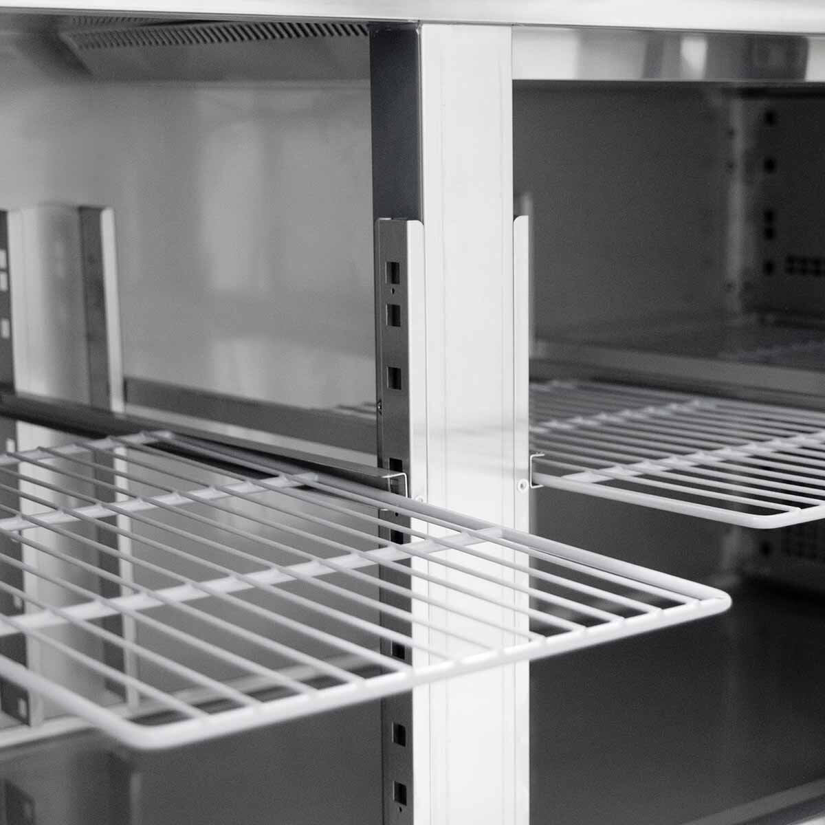 Vaiotec EASYLINE Kühltisch "700" (4-türig, Monoblock), Edelstahl, Silber, 0,43kW, 230V, 553L, 2230x700x850mm