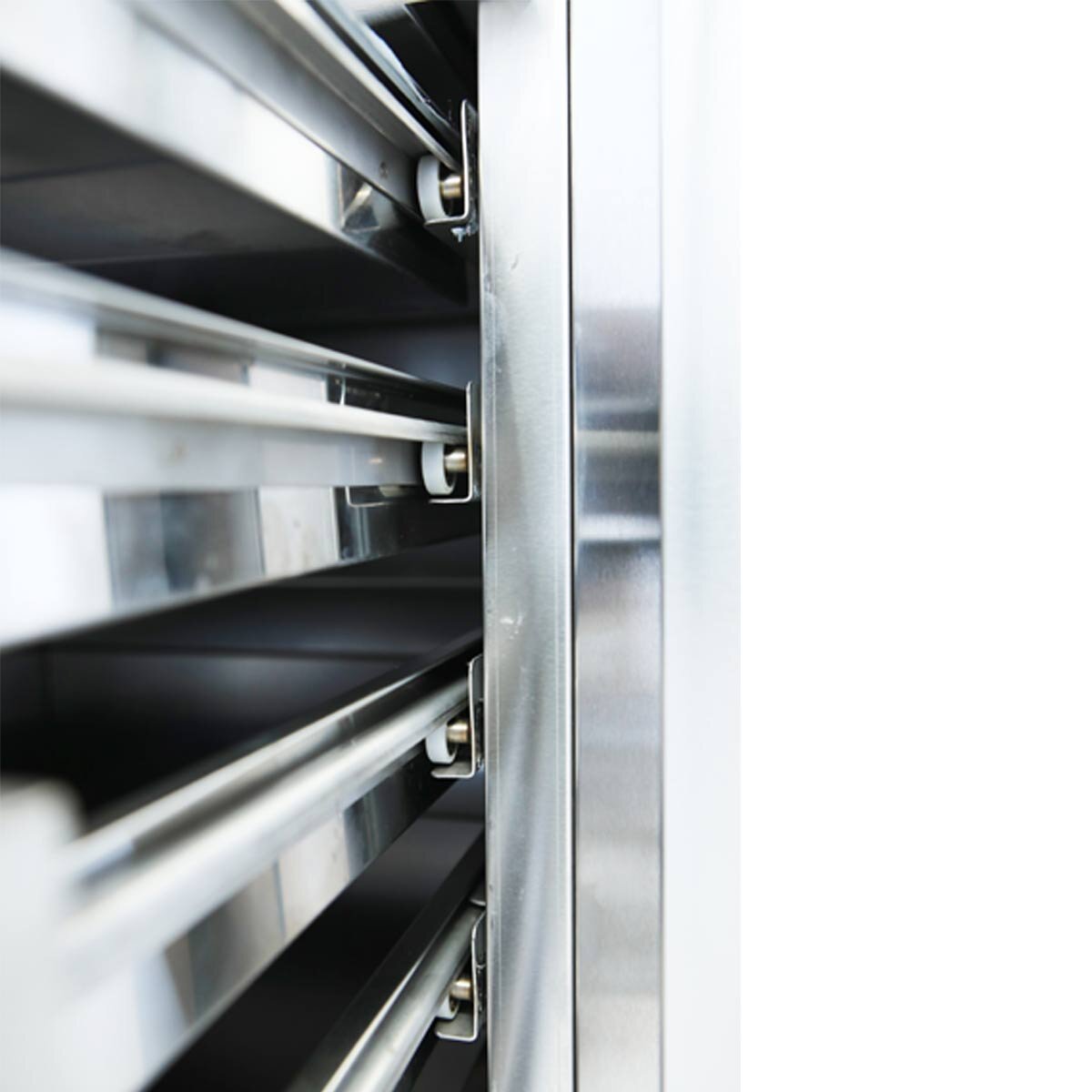 Vaiotec Pizzakühltisch "EASYLINE 800" (1-türig & 7 Schubladen), Edelstahl und Granit, Silber und Schwarz, 0,275kW, 230V, 1510x800x1000mm