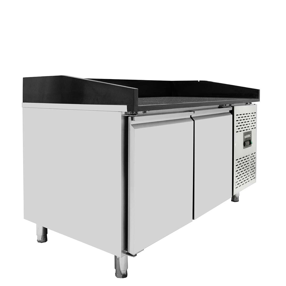 Vaiotec  Pizzakühltisch "EASYLINE 800" (2-türig), Edelstahl und Granit, Silber und Schwarz, 0,235kW, 230V, 1510x800x1000mm