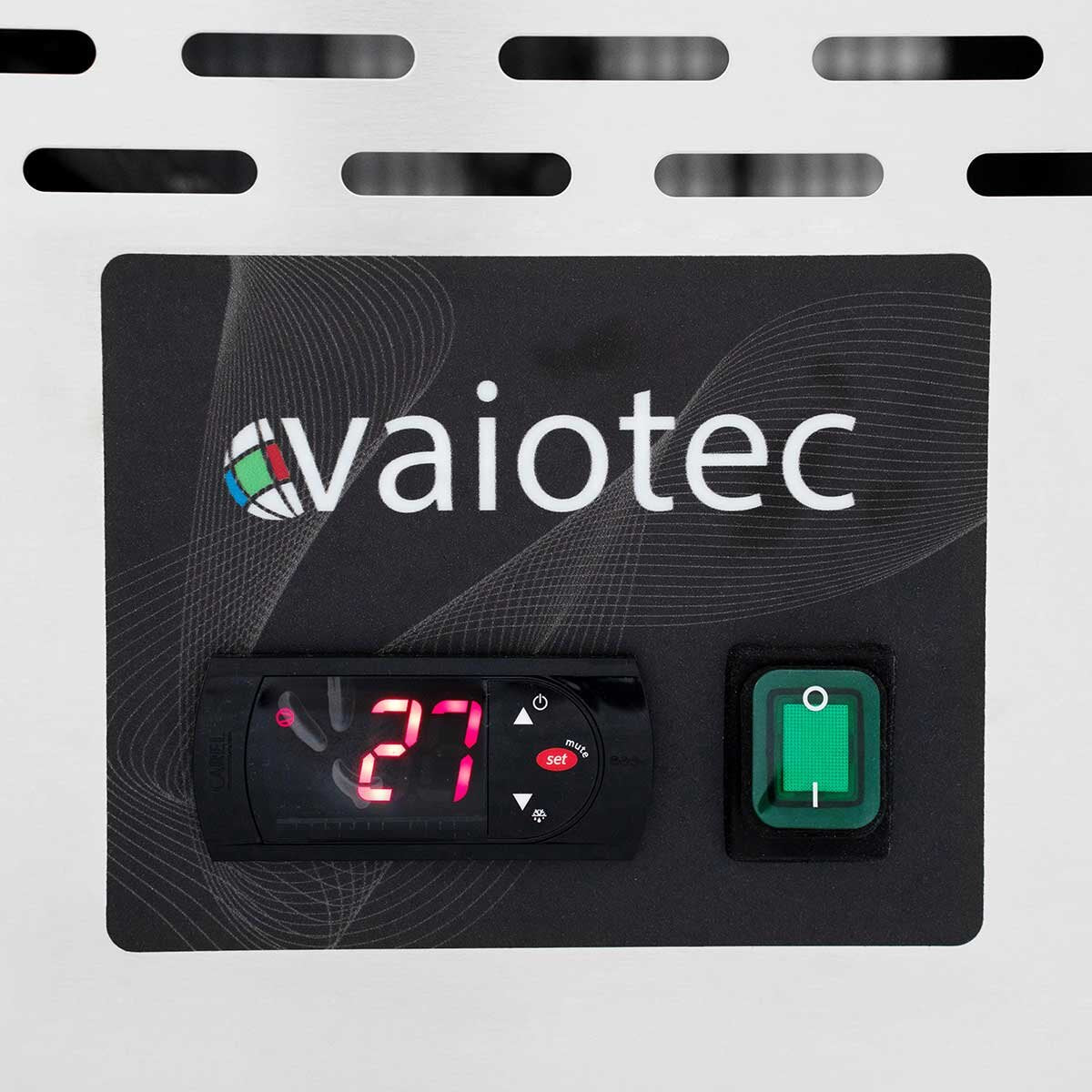 Vaiotec Pizzakühltisch " EASYLINE 800" (3-türig), Edelstahl und Granit, Silber und Grau, 0,33kW, 230V, 2020x800x1000mm