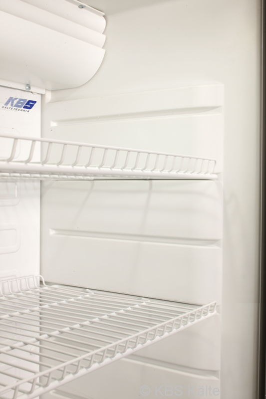 KBS Kühlschrank (mit Glastür und Schloss), Stahl, Kunststoff und Glas, Weiß, 0,23kW, 230V, 350L, 600x600x1730mm (CD 350)