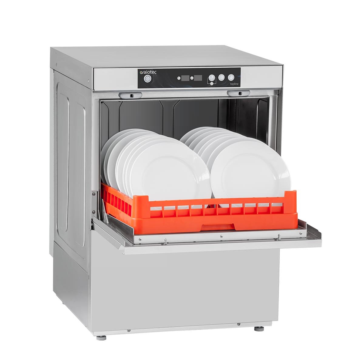 Vaiotec Geschirrspülmaschine "TOPLINE" (mit LED-Display), Edelstahl, Silber, 3,4kW, 230V, 600x600x820mm (VT-S DW50 DRD)