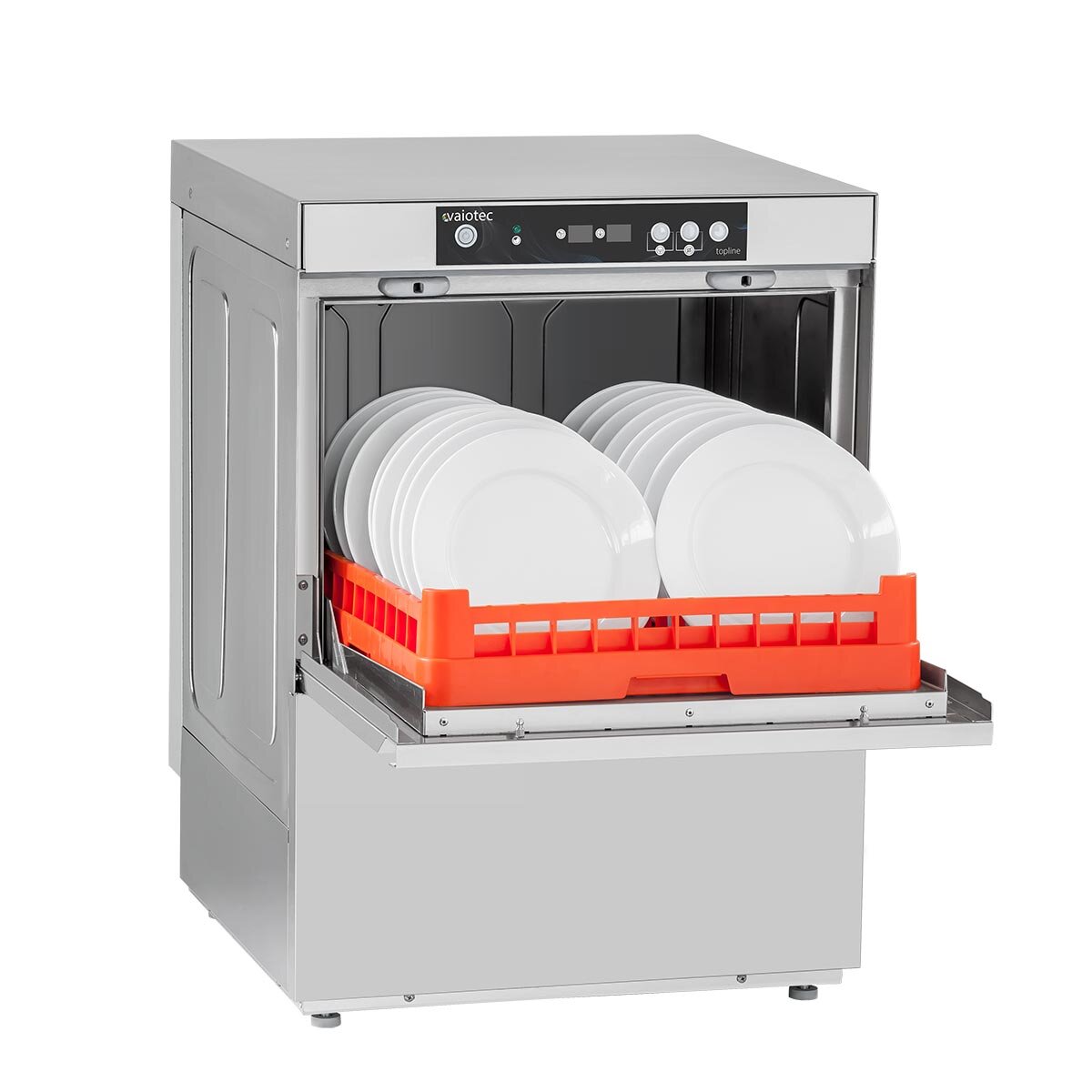 Vaiotec Geschirrspülmaschine "TOPLINE" (mit LED-Display), Edelstahl, Silber,  3,4kW, 230V, 600x600x820mm (VT-S DW50 DRDS)