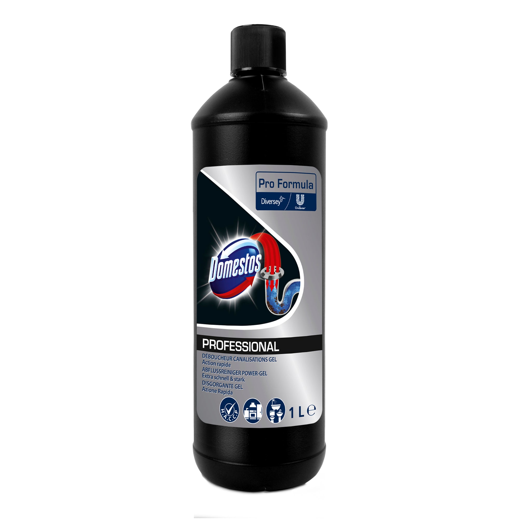 Diversey DOMESTOS Professional Abflussreiniger Power-Gel 6 x 1 L Flasche