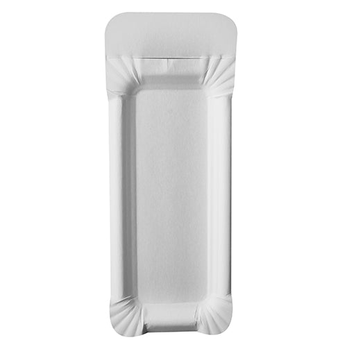 Papstar 1.000 Teller, Pappe "pure" eckig 8 cm x 21 cm weiss mit Anfasser, 4x 250