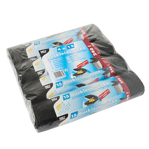 Papstar Auskleidesäcke für Mülltonnen 240 l 135 cm x 120 cm schwarz