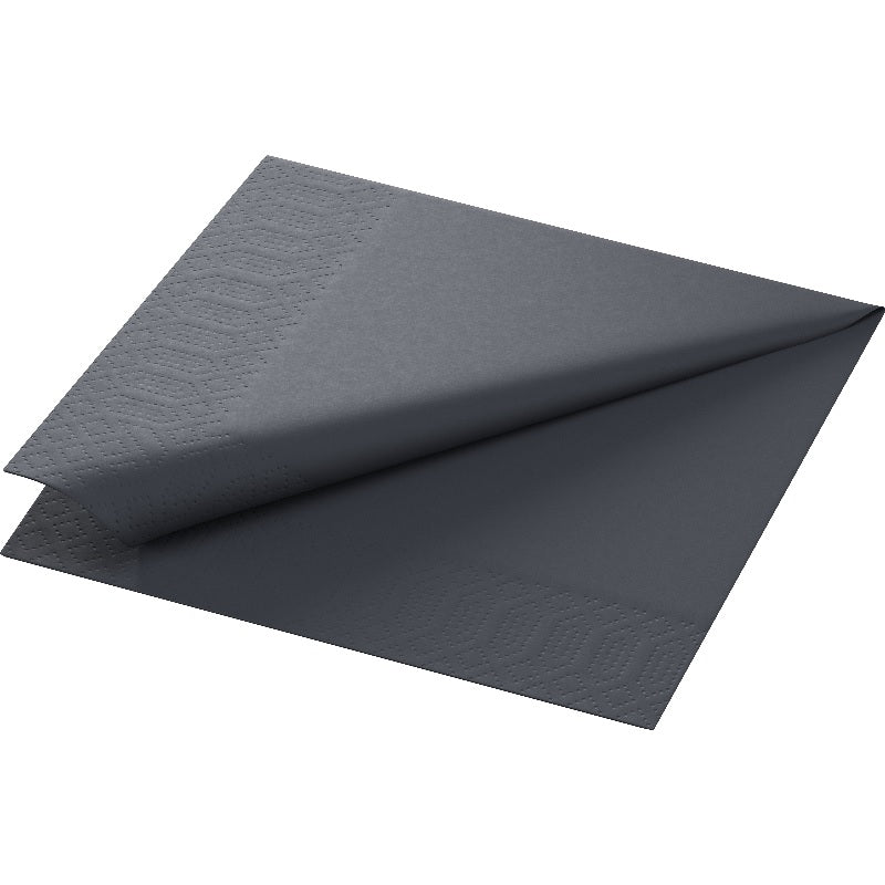 Duni Tissue-Serviette 33 x 33 cm Schwarz 3-lagig, 1000 Stk/Krt (4 x 250 Stk)