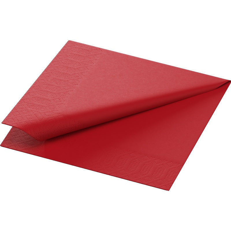Duni Tissue-Serviette 24 x 24 cm Rot 3-lagig, 2000 Stk/Krt (8 x 250 Stk)