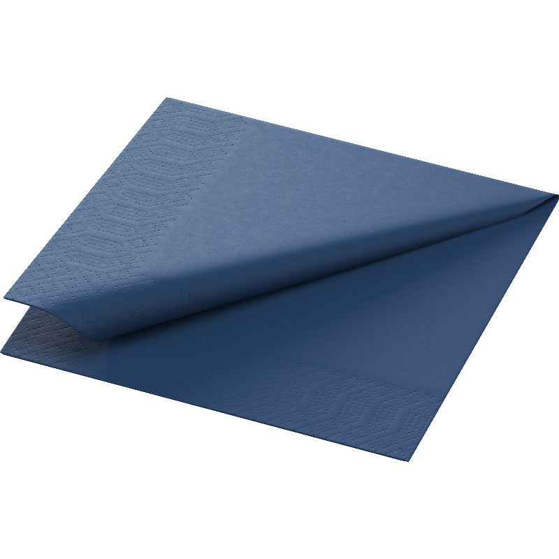 Duni Tissue-Serviette 24 x 24 cm Dunkelblau 3-lagig, 2000 Stk/Krt (8 x 250 Stk)