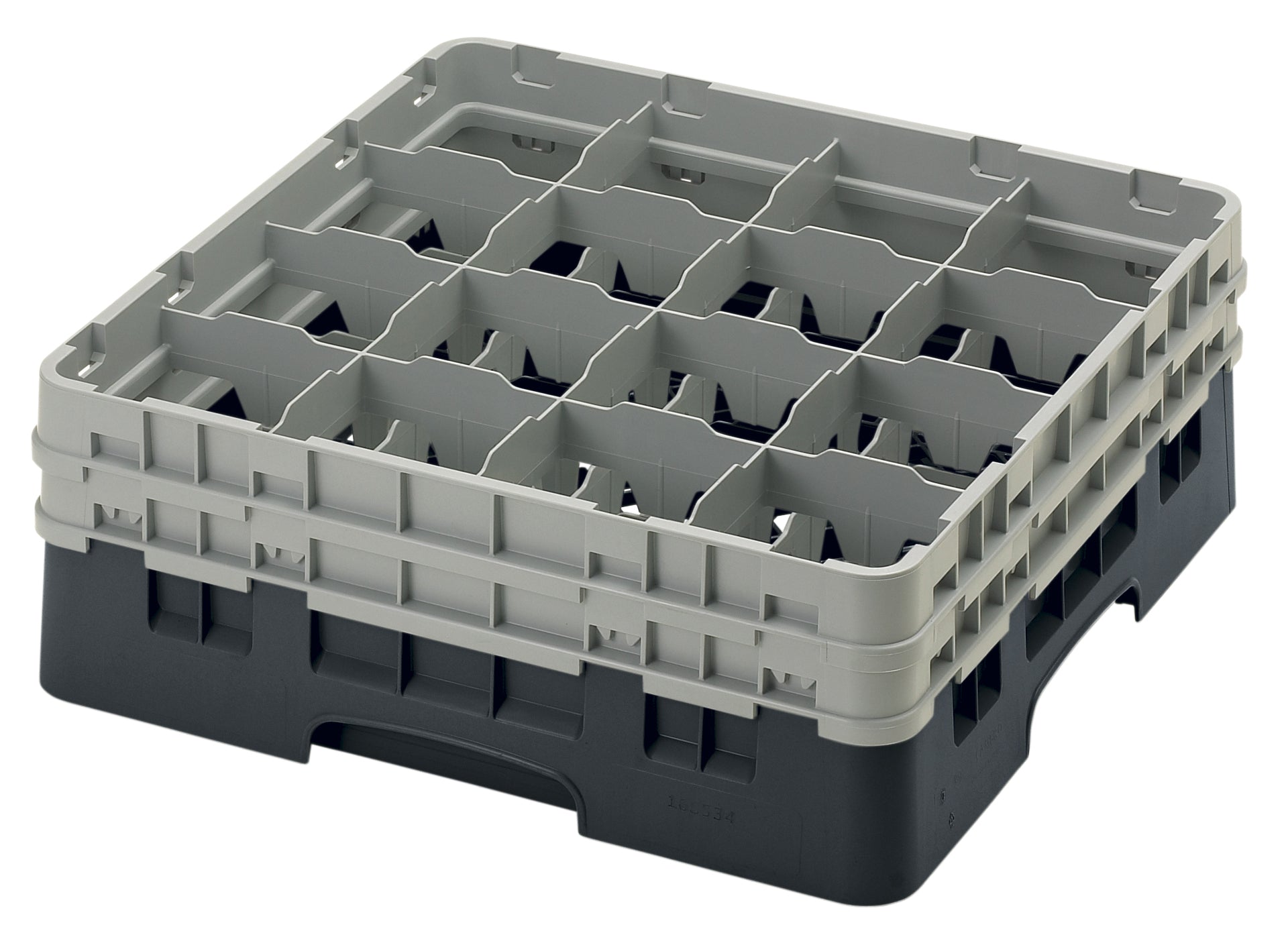 Cambro Camrack® 16-Fächer - Spülkorb mit 2 Extender 500 x 500 x 184 mm, 1 Stück im Karton - 16S534110