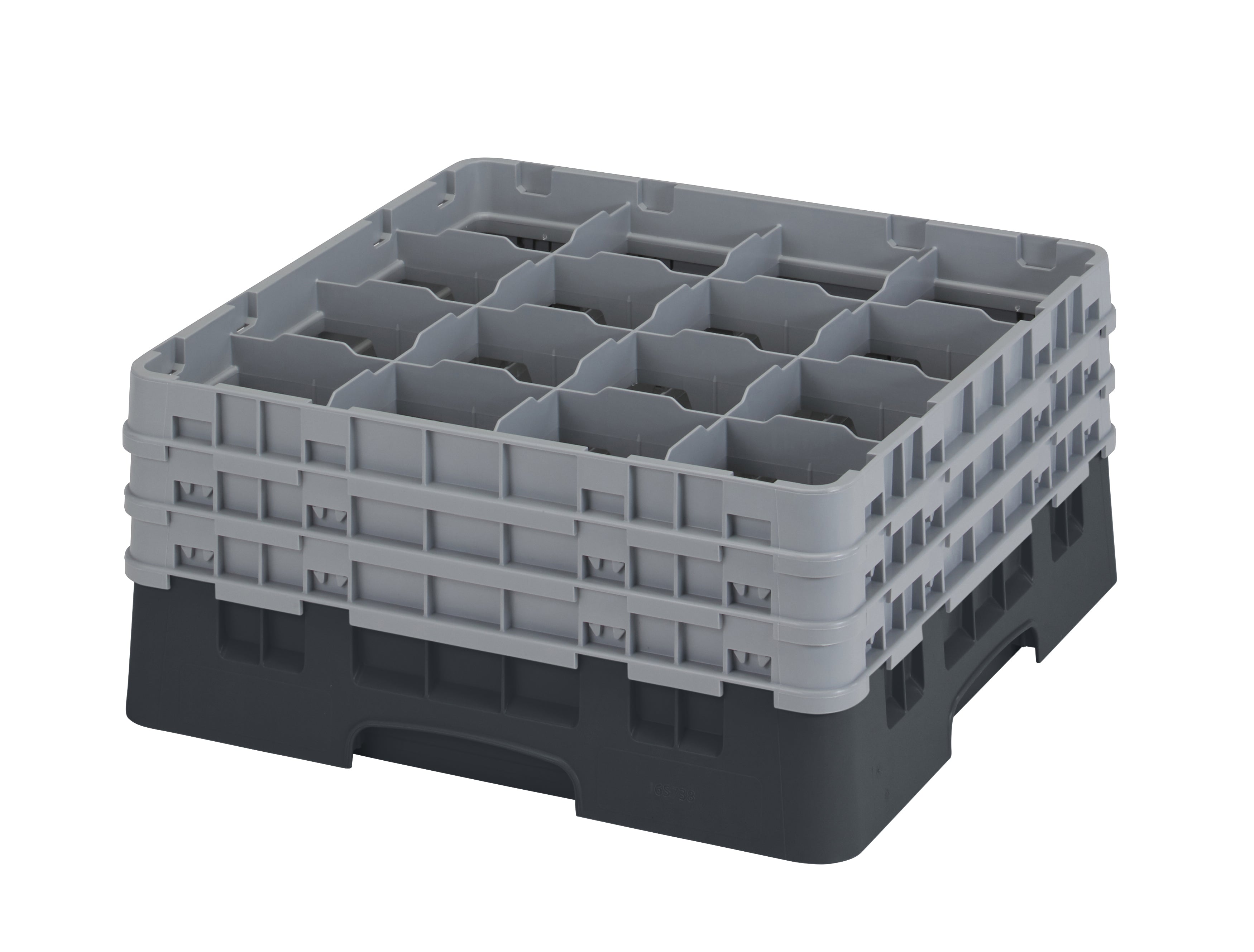 Cambro Camrack® 16-Fächer - Spülkorb mit 3 Extender 500 x 500 x 225 mm, 1 Stück im Karton - 16S738110