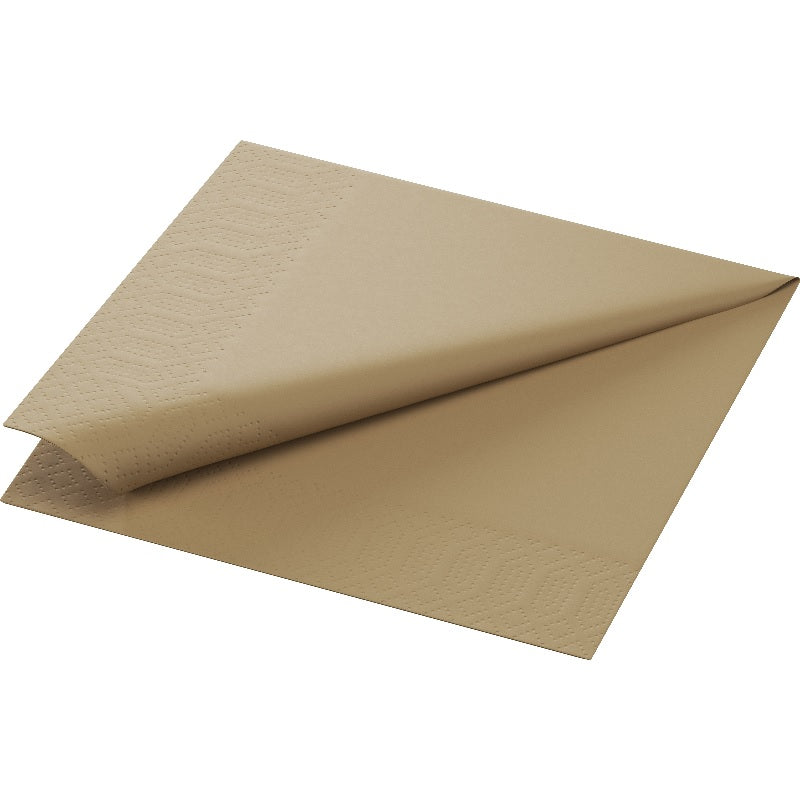 Duni Tissue-Serviette 33 x 33 cm eco Brown 3-lagig, 1000 Stk/Krt (4 x 250 Stk)