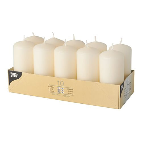 Papstar 40 Stumpenkerzen Ø 40 mm · 90 mm creme, 4x 10