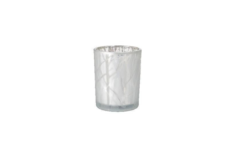 Duni Kerzenhalter Shimmer 100 x Ø 80 mm Weiß, 6 Stk/Krt (6 x 1 Stk)