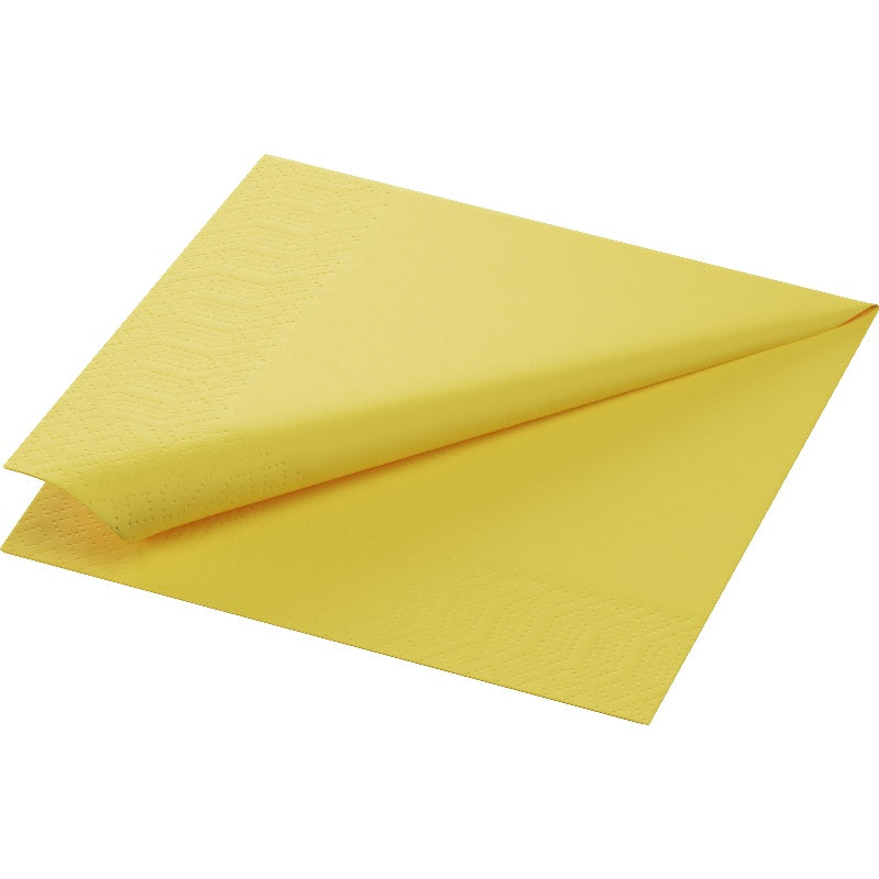 Duni Tissue-Serviette 33 x 33 cm Gelb 3-lagig, 1000 Stk/Krt (4 x 250 Stk)