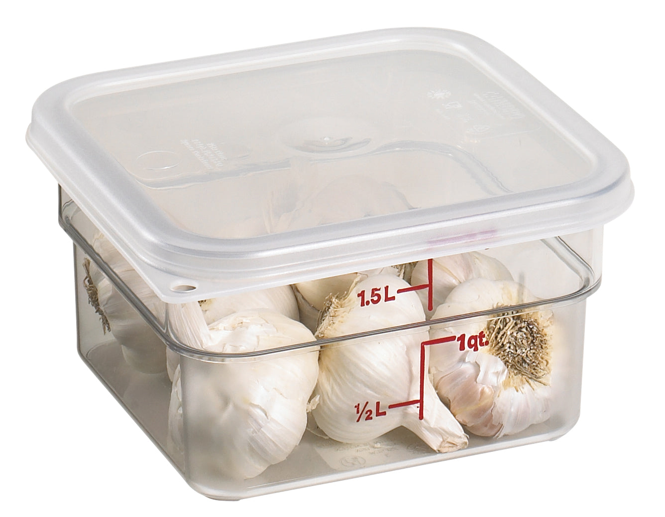 Cambro Camwear® CamSquare® Vorratsbehälter Polycarbonat, Quadratisch 1,9 L, 6 Stück im Karton - 2SFSCW135