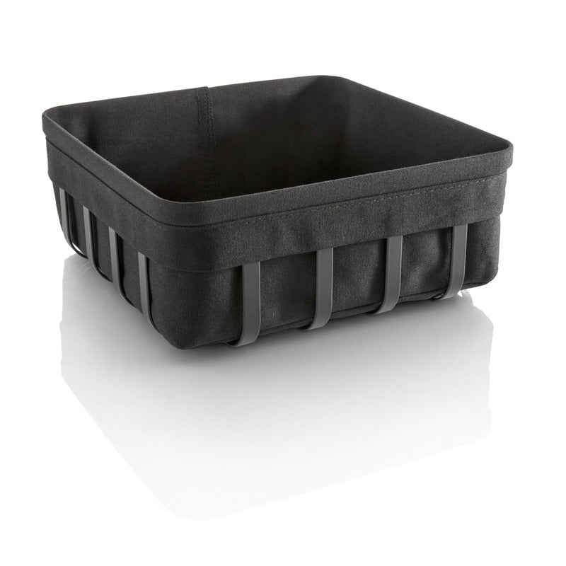 WMF 1x Brotkorb L (22x9cm), Edelstahl, schwarz, Serie STYLE LIGHTS, beschichtet mit Stoff