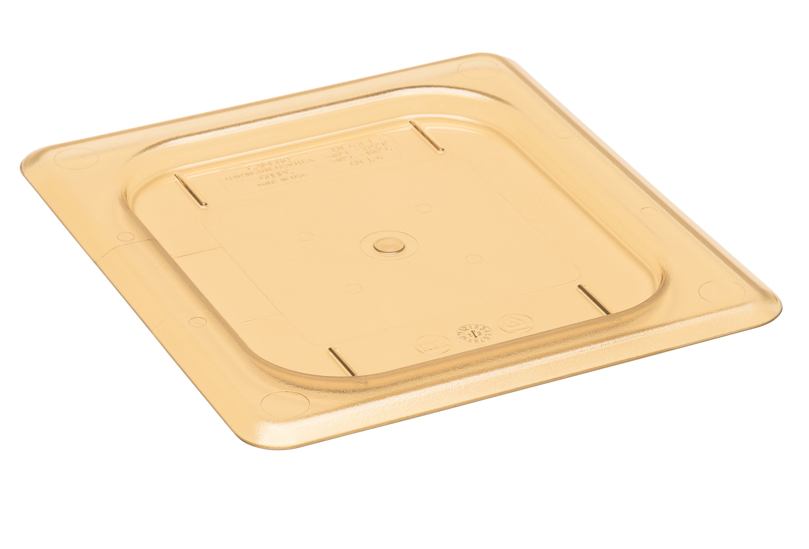 Cambro H-PAN™ Hitzebeständige Gastronorm GN-Behälter Flachdeckel GN 1/6, Bernstein, 6 Stück im Karton - 60HPC150
