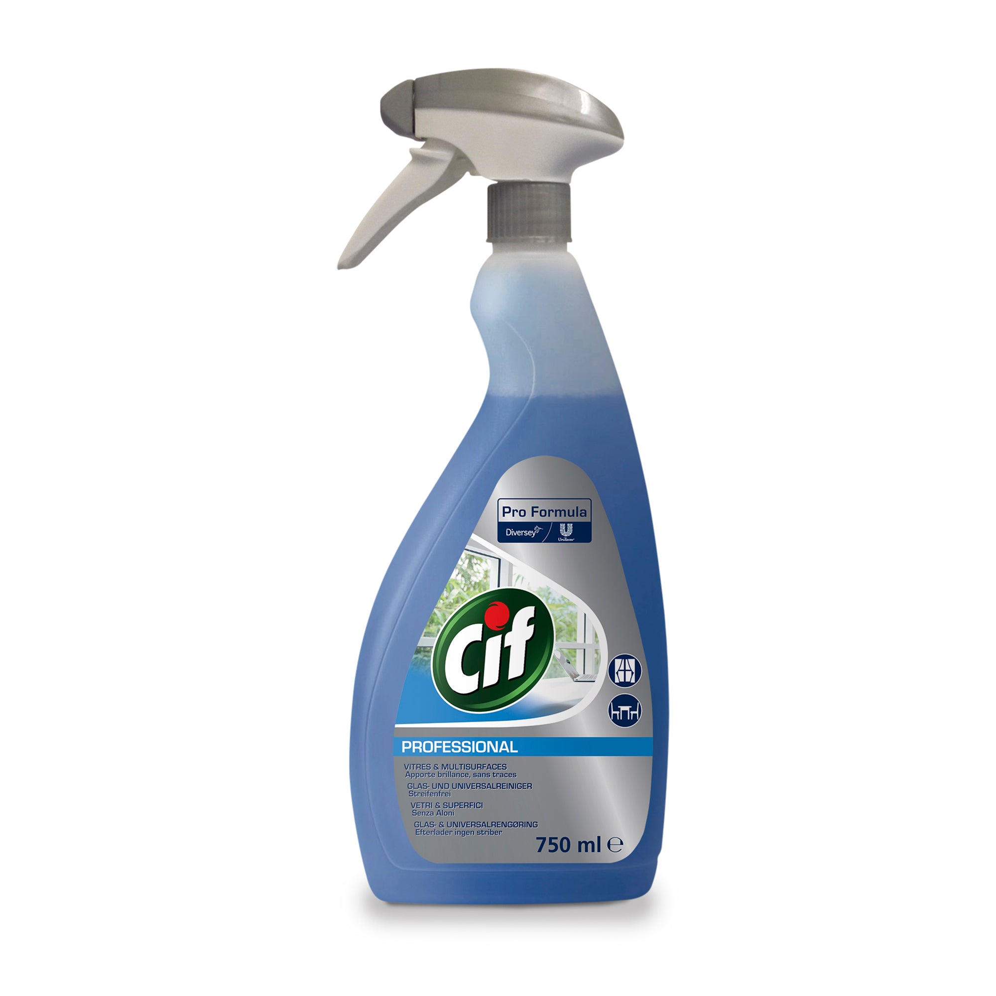 Cif Professional Glas- und Universalreiniger, Sprühflasche, 6x0,75 L
