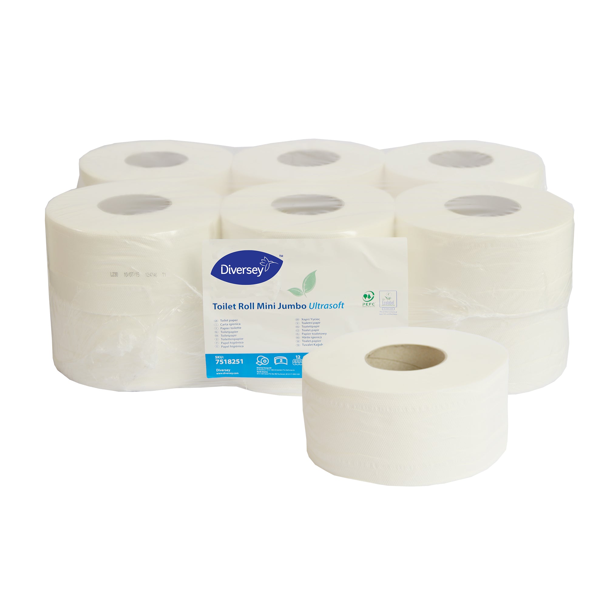 Diversey Toilettenpapier-Jumborolle Mini Ultrasoft 12 Rollen
