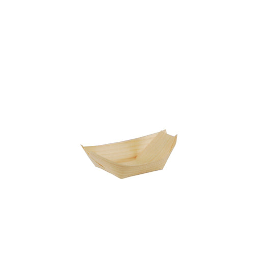 Papstar 500 Fingerfood - Schalen, Holz "pure" 8,5 cm x 5,5 cm "Schiffchen", 10x 50