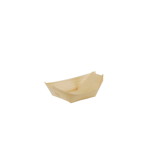 Papstar 500 Fingerfood - Schalen, Holz "pure" 11 cm x 6,5 cm "Schiffchen", 10x 50