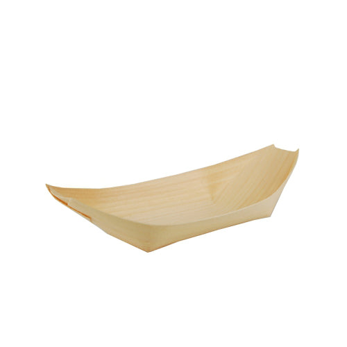 Papstar 500 Fingerfood - Schalen, Holz "pure" 19 cm x 10 cm "Schiffchen", 10x 50