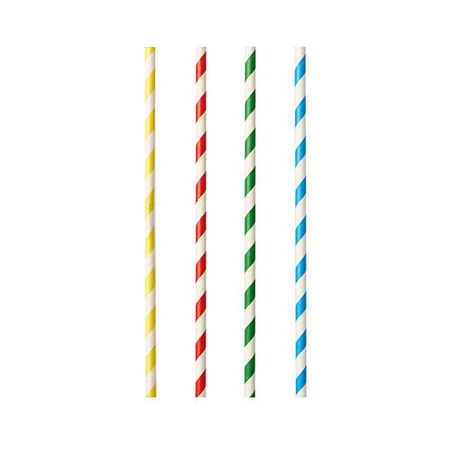 Papstar 1.000 Shake-Halme, Papier Ø 8 mm · 21 cm farbig sortiert "Stripes", 10x 100